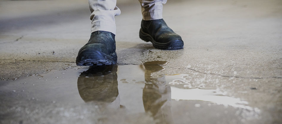 Slip and fall accident in a puddle