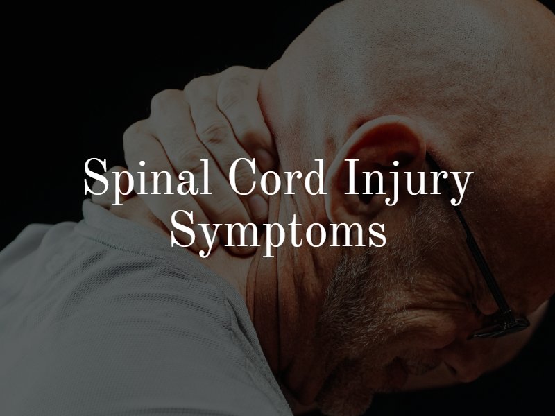 Spinal cord injury symptoms