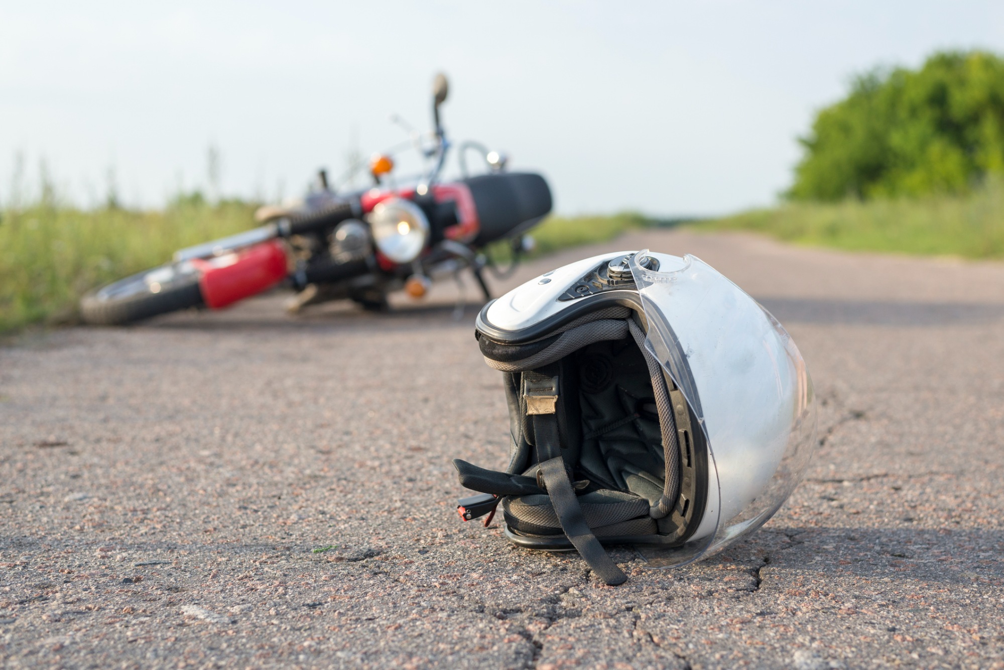 Joliet Motorcycle Accident Lawyer - Crashed motorcycle on the side of the road