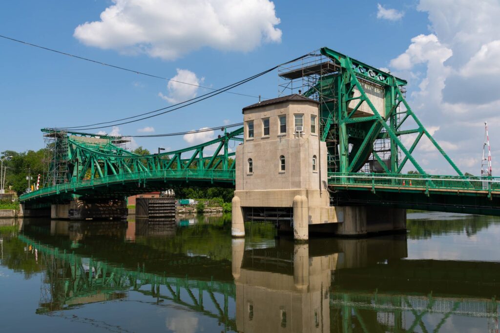 Joliet personal injury lawyer - The Jackson Street Bridge over the Des Plaines River in Joliet, Illinois.
