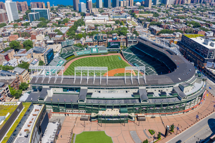 Aerial shot of Wrigley Field in Chicago - What to Do After an Injury at a Chicago Sports Game