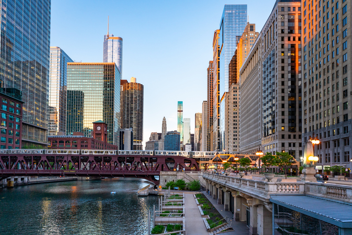 river view of downtown Chicago, Illinois - what makes a personal injury law firm successful chicago